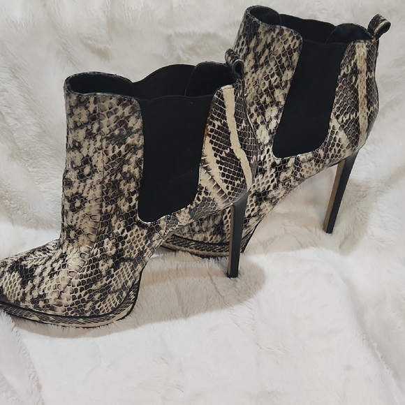 Michael Kors Genuine Snakeskin Heeled Boots - Picture 4 of 9